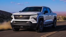 2024 Chevrolet Silverado EV Work Truck exterior front quarter view driving