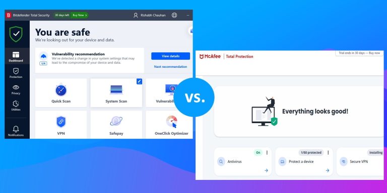 Bitdefender vs. McAfee: 哪个安全套件适合您？