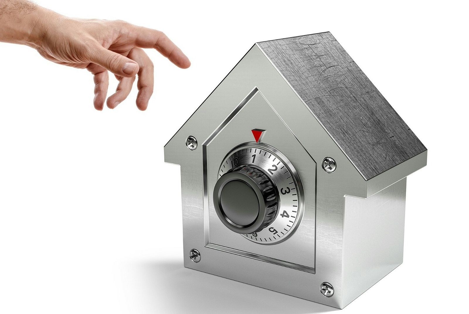 padlocked metal house