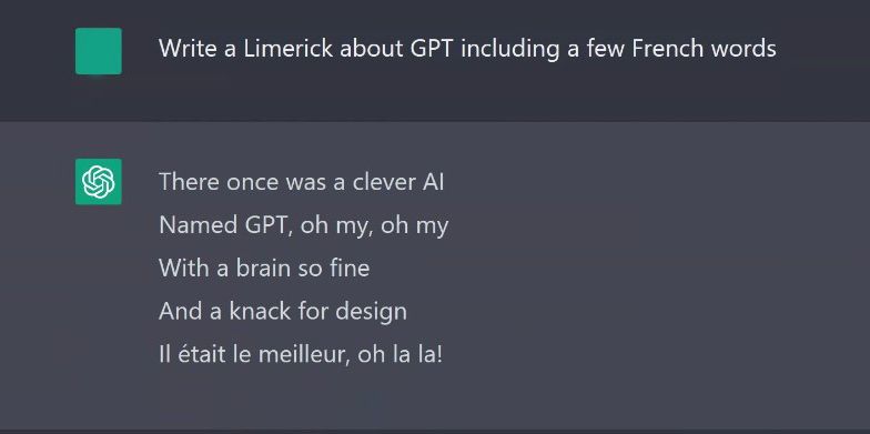 Screenshot of ChatGPT Limerick-1